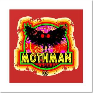 Retro Vintage Distressed Mothman Cryptid Monster Cryptozoology Posters and Art